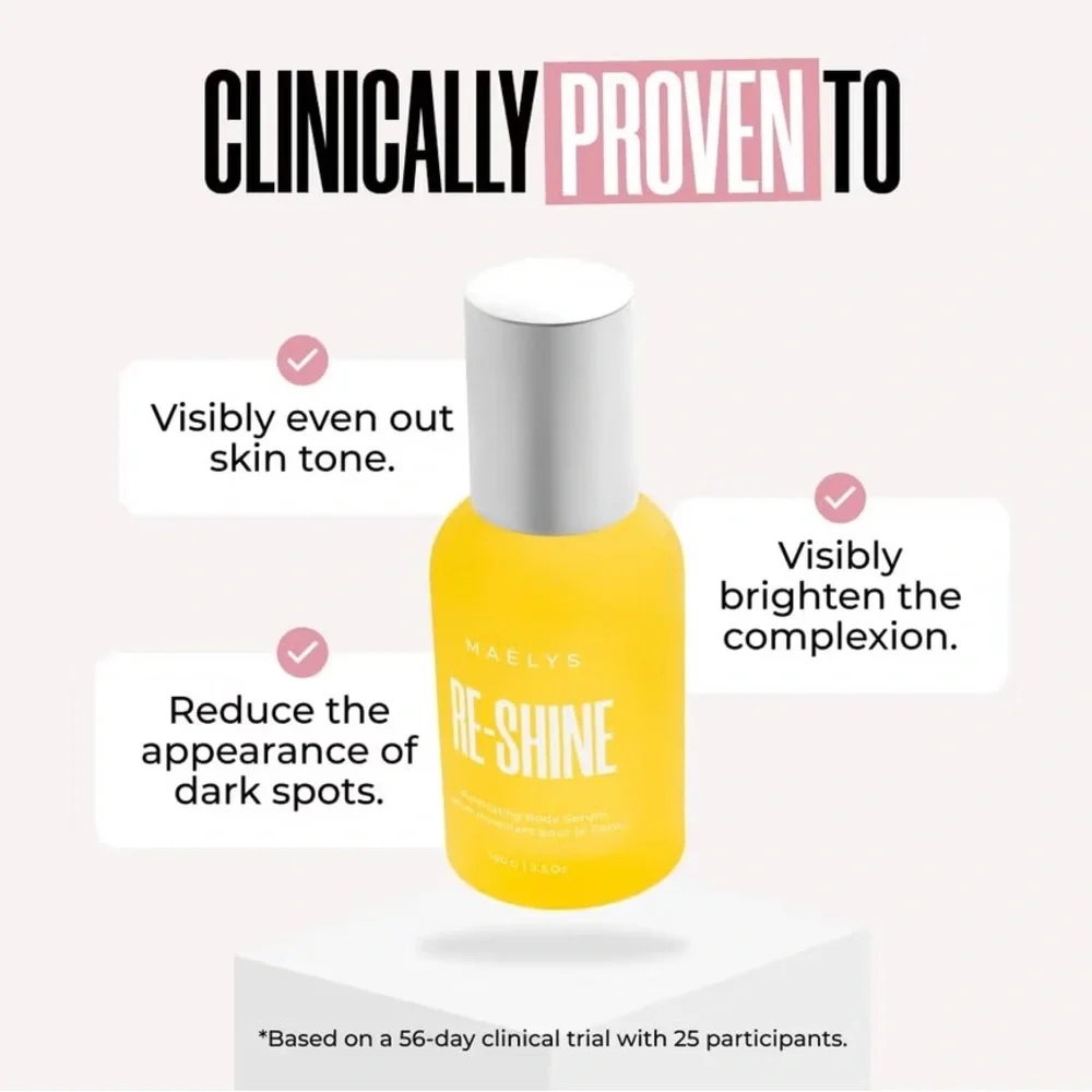 New MAËLYS RE-SHINE Illuminating Body Serum - Hyaluronic Acid Body Serum 3.5 oz - Picture 3 of 9